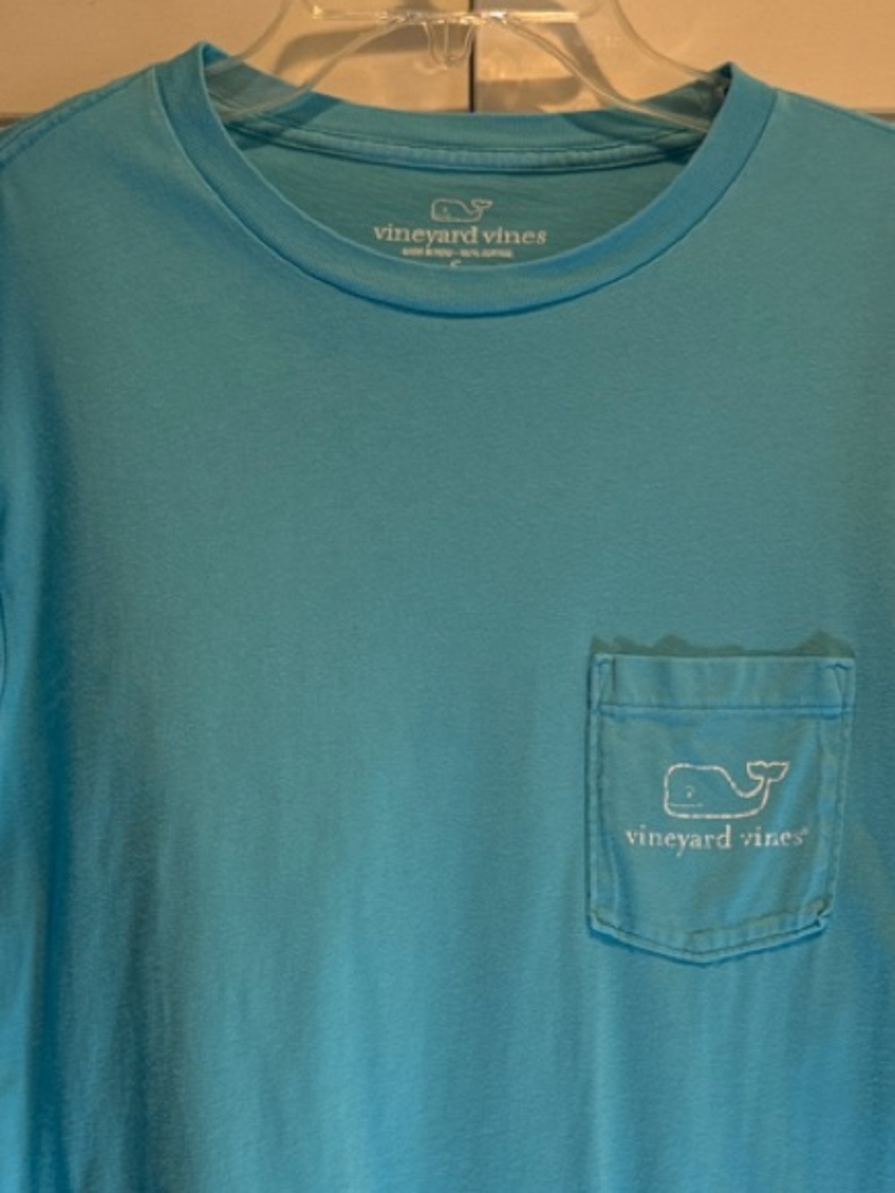 Vineyard Vines Women's Long-Sleeve Aqua Pocket Tee Size S